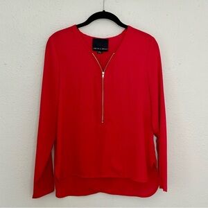 Harlowe & Graham Red Zipper Blouse